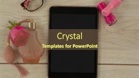  Presentation with perfume - Presentation theme having digital-tablet-perfume-flower background and a violet colored foreground