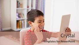  Presentation with using digital tablet - Audience pleasing slides consisting of digital tablet to make video backdrop and a coral colored foreground