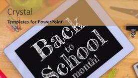  Presentation with back school education - Presentation theme consisting of digital-tablet-with-back and a yellow colored foreground