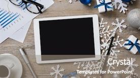  Presentation with christmas black - PPT theme with digital tablet with business background and a gray colored foreground