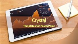  Presentation with digital pen - Amazing slide set having digital tablet with linear graph backdrop and a red colored foreground