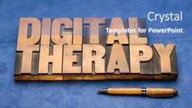  Presentation with abstract health - PPT theme having digital-therapy-word-abstract background and a teal colored foreground