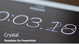  Presentation with timer - Beautiful presentation theme featuring digital-timer-counter-on-tablet backdrop and a dark gray colored foreground