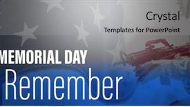  Presentation with memorial day - Beautiful PPT theme featuring digital title for memorial day backdrop and a light gray colored foreground
