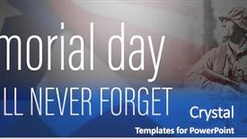  Presentation with memorial day - Audience pleasing PPT layouts consisting of digital title for memorial day backdrop and a ocean colored foreground