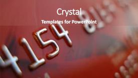  Presentation with credit card - Presentation design consisting of digital transactions - digits on red credit card background and a coral colored foreground