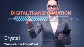  Presentation with digitalization - PPT theme with digital-transformation-and-digitalization-concept background and a ocean colored foreground