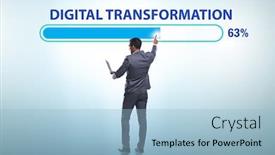  Presentation with digitalization - Slide set featuring digital-transformation-and-digitalization-concept background and a light blue colored foreground