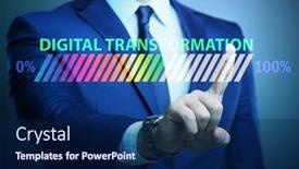  Presentation with digitalization - Presentation theme consisting of digital-transformation-and-digitalization-concept background and a navy blue colored foreground