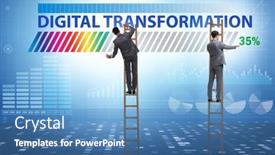  Presentation with digitalization - Slide set with digital-transformation-and-digitalization-concept background and a teal colored foreground