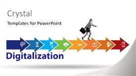  Presentation with technology transformation - Beautiful PPT layouts featuring digital-transformation-and-digitalization-technology backdrop and a white colored foreground
