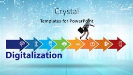  Presentation with technology transformation - Amazing PPT layouts having digital-transformation-and-digitalization-technology backdrop and a light blue colored foreground