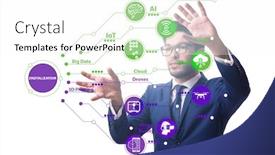  Presentation with digitalization - PPT theme enhanced with digital-transformation-and-digitalization-technology background and a white colored foreground