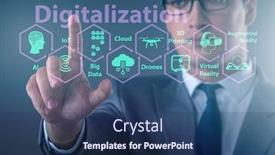  Presentation with digitalization - Theme enhanced with digital-transformation-and-digitalization-technology background and a ocean colored foreground