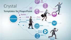  Presentation with technology transformation - Slide deck enhanced with digital-transformation-and-digitalization-technology background and a sky blue colored foreground