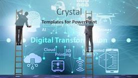  Presentation with digitalization - Presentation theme having digital-transformation-and-digitalization-technology background and a light blue colored foreground
