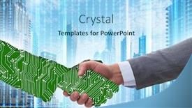  Presentation with transformation - Presentation with digital-transformation-concept-with-handshake background and a light blue colored foreground