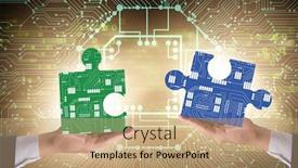  Presentation with transformation - PPT layouts enhanced with digital-transformation-concept-with-jigsaw background and a coral colored foreground