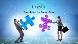  Presentation with digital transformation - Slide deck with digital-transformation-concept-with-jigsaw background and a light blue colored foreground