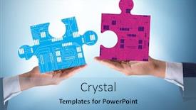  Presentation with digital transformation - Slide deck consisting of digital-transformation-concept-with-jigsaw background and a light blue colored foreground