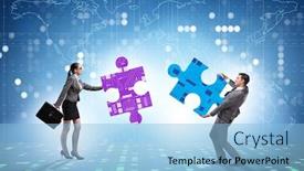  Presentation with digital transformation - Amazing slide deck having digital-transformation-concept-with-jigsaw backdrop and a light blue colored foreground