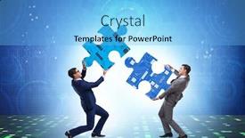  Presentation with digital transformation - Colorful PPT theme enhanced with digital-transformation-concept-with-jigsaw backdrop and a light blue colored foreground