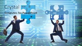  Presentation with digital transformation - Presentation having digital-transformation-concept-with-jigsaw background and a light blue colored foreground