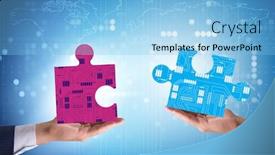  Presentation with digital transformation - Presentation having digital-transformation-concept-with-jigsaw background and a light blue colored foreground