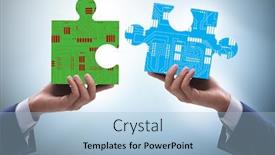  Presentation with digital transformation - Audience pleasing presentation theme consisting of digital-transformation-concept-with-jigsaw backdrop and a light blue colored foreground