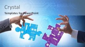  Presentation with digital transformation - PPT theme featuring digital-transformation-concept-with-jigsaw background and a light blue colored foreground