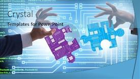  Presentation with transformation - Cool new presentation design with digital-transformation-concept-with-jigsaw backdrop and a light blue colored foreground