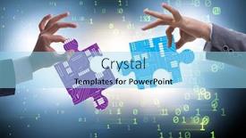  Presentation with transformation - Cool new presentation design with digital-transformation-concept-with-jigsaw backdrop and a arctic colored foreground