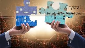  Presentation with digital transformation - Theme with digital-transformation-concept-with-jigsaw background and a coral colored foreground