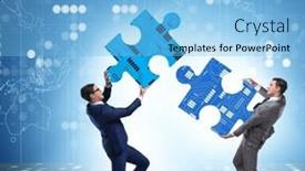  Presentation with digital transformation - PPT theme having digital-transformation-concept-with-jigsaw and a  colored foreground