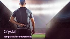  Presentation with rugby - Audience pleasing slide deck consisting of digital tunnel - rear view of rugby player backdrop and a wine colored foreground