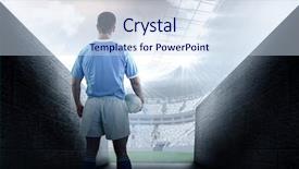 Presentation with golf player playing - PPT theme featuring digital tunnel - rugby player holding a rugby background and a sky blue colored foreground