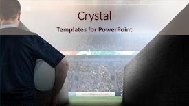  Presentation with golf player playing - Beautiful presentation theme featuring digital tunnel - rugby player holding a rugby backdrop and a lemonade colored foreground