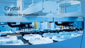  Presentation with haushold industry - Beautiful presentation featuring digital valves - industry technology borough of industry backdrop and a light blue colored foreground