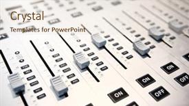  Presentation with audio video - Cool new presentation theme with digital video production - controls of audio mixing console backdrop and a lemonade colored foreground