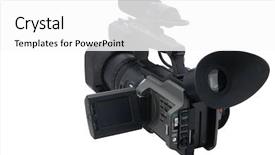  Presentation with history earth globe isolated white - Audience pleasing PPT theme consisting of digital video production - prosumer camcorder isolated on white backdrop and a  colored foreground