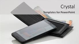  Presentation with digital image - Slide deck having digital wallet concept malaysia currency background and a light gray colored foreground