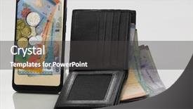  Presentation with malaysia - Amazing slide set having digital wallet concept malaysia currency backdrop and a dark gray colored foreground