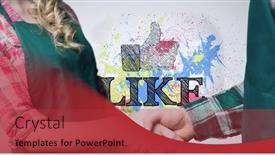  Presentation with business networking - Presentation theme featuring digital-wave-over-mid-section background and a  colored foreground