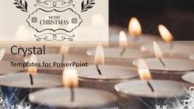  Presentation with merry christmas - PPT theme enhanced with merry christmas message against tealight background and a coral colored foreground