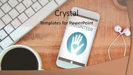  Presentation with volunteer - Presentation having digitally composite image of volunteer background and a  colored foreground