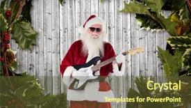  Presentation with santa claus and reindeers - Audience pleasing theme consisting of digitally generated background during christmas backdrop and a tawny brown colored foreground