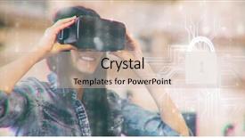  Presentation with blue circuit board - PPT layouts consisting of digitally generated black and blue background and a soft green colored foreground