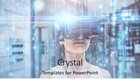  Presentation with matrix - Theme with digitally generated black and blue background and a light blue colored foreground