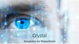  Presentation with matrix - Slide deck with digitally generated black and blue background and a sky blue colored foreground