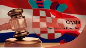  Presentation with vector - Presentation with digitally generated croatian national flag background and a coral colored foreground